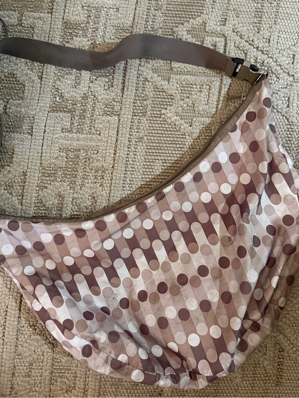 LeSportsSac Polka Dot hobo crossbody shoulder  Sling Pouch  large